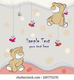 Decorative background with cute teddy bears