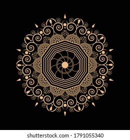 fondo decorativo con un elegante diseño mandala y tarjeta de boda, cubierta. 