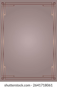 Decorative background with an elegant rose gold frame