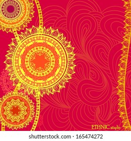  decorative background, ethnic background.  seamless background in ethnic style, African ornament, Indian ornament, circular background  in ethnic style