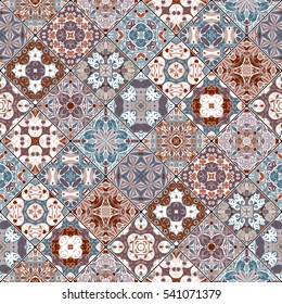 Decorative background in ethnic style. The rich decoration of abstract patterns for construction of fabric or paper. Vector illustration.