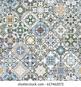 Decorative background in ethnic style. The rich decoration of abstract patterns for construction of fabric or paper. Vector illustration.