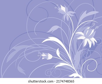 Dekorativer Hintergrund der Fantasy-Blumenkomposition mit Blumen und Regenschirmen