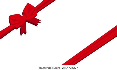 Decorative background featuring a bow and ribbon. Festive and elegant design element for gift wrapping, cards, or holiday-themed projects.