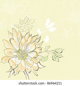 Fondo decorativo con elemento floral