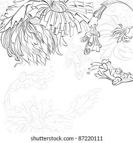 Decorative background with floral element