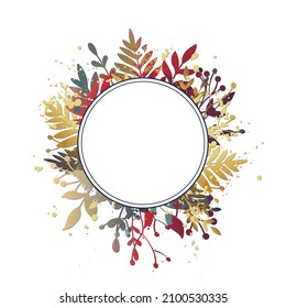 Decorative background with floral frame. Card template design. Vector illustration.