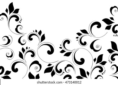 A decorative background. Floral pattern of flowers and leaves. 