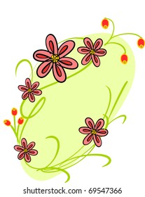 decorative background with florets and leaves
