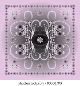 decorative background with flower and curl