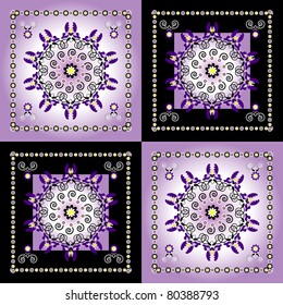decorative background with flower and curl