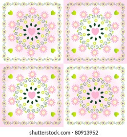 decorative background with flower and heart