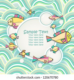 Decorative background with funny fish