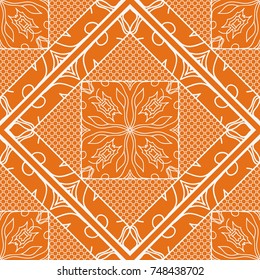 Decorative background, geometric floral pattern with ornate lace frame. Tribal ethnic mandala ornament.