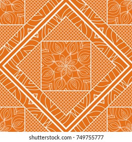 Decorative background, geometric floral pattern with ornate lace frame. Tribal ethnic mandala ornament.