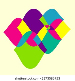 Decorative background with geometric shapes, retro 90s style, vector illustration
