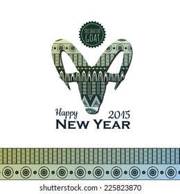 Decorative background with goat. New Year 