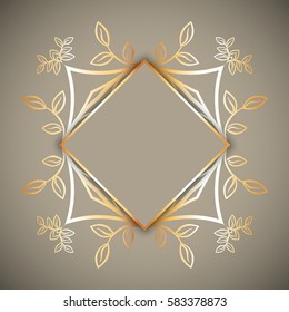 Fondo decorativo con marco dorado
