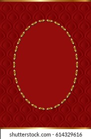 decorative background with golden frame and vintage pattern