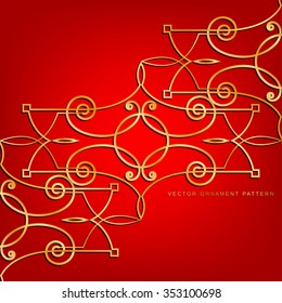 Decorative background with golden ornamental pattern