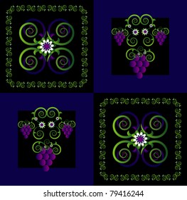 decorative background with grape and flower