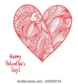 Decorative background with graphic patterned heart