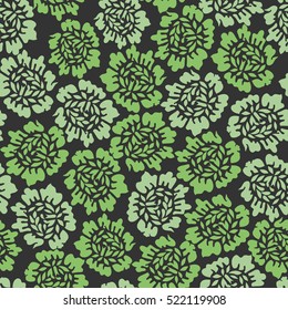 Decorative background with green cabbage - seamless pattern 