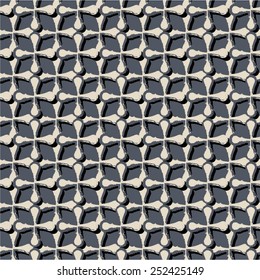 decorative background grid of crosses, seamless vector pattern.