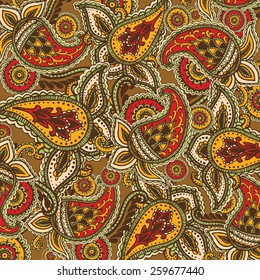 Decorative background Hand-Drawn Henna Mehndi Abstract Mandala Flowers and Paisley Doodle Vector Illustration Design Elements