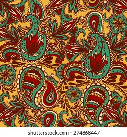 Decorative background Hand-Drawn Henna Mehndi Abstract Mandala Flowers and Paisley Doodle Vector Illustration Design Elements