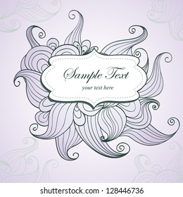 Decorative background with hand-drawn waves and place for your text.