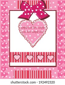 decorative background with heart bow and beautiful text