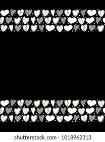 Decorative background with heart doodles. Valentine's Day, Woman's Day and Mother's Day. Vector.