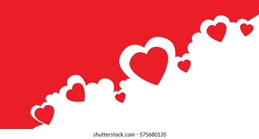 Decorative background with hearts. Vector illustration.