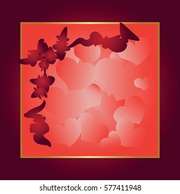 Decorative background with hearts. Vector illustration.