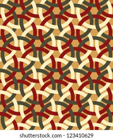 Decorative background with interlacing circles. Retro seamless pattern.