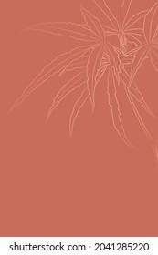 Decorative background with japanese maple. Maple branch with leaves. Card template design. Vector illustration.