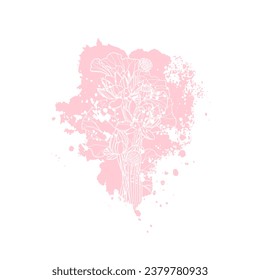 Dekorativer Hintergrund mit Lotusblumen und Blüten. Kartenvorlagendesign. Vektorgrafik.