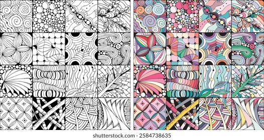 Decorative background made of different pieces
