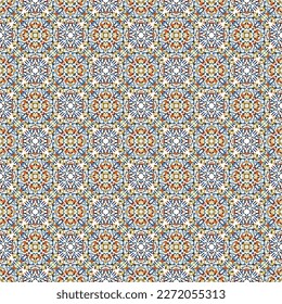 Fondo decorativo compuesto por pequeños cuadros. La rica decoración de patrones abstractos para la construcción de tela o papel. 