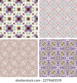 Fondo decorativo compuesto por pequeños cuadros. La rica decoración de patrones abstractos para la construcción de tela o papel. 