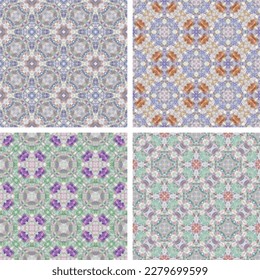 Fondo decorativo compuesto por pequeños cuadros. La rica decoración de patrones abstractos para la construcción de tela o papel. 