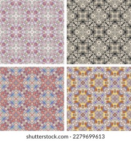Decorative background made of small squares. The rich decoration of abstract patterns for construction of fabric or paper. 