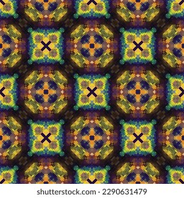 Fondo decorativo compuesto por pequeños cuadros. La rica decoración de patrones abstractos para la construcción de tela o papel. 