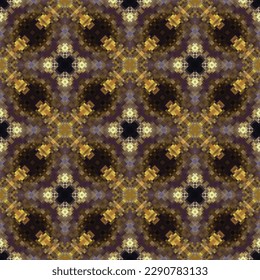 Fondo decorativo compuesto por pequeños cuadros. La rica decoración de patrones abstractos para la construcción de tela o papel. 