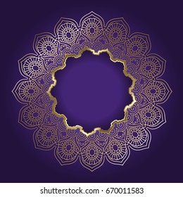 Decorative background with mandala gold frame