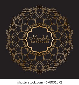 Decorative background with mandala gold frame