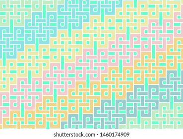 Decorative background with the motif of the endless knot, light pastel colors