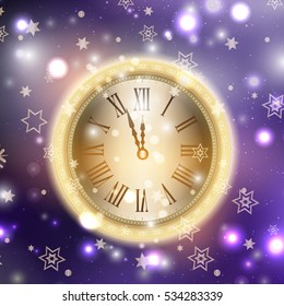 Fondo decorativo para el Año Nuevo con diseño de reloj