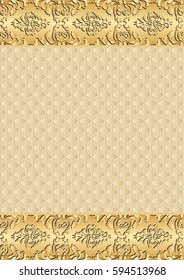 decorative background with old-fashioned patterns and vintage border